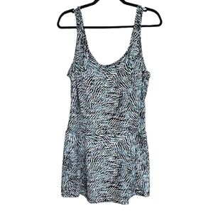 Beach Belle Swimdress Scoop Neck Abstract Print Size 24